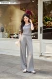  Bộ đồ nữ dáng quần dài chất tăm Hàn phối viền đính tag ngực 