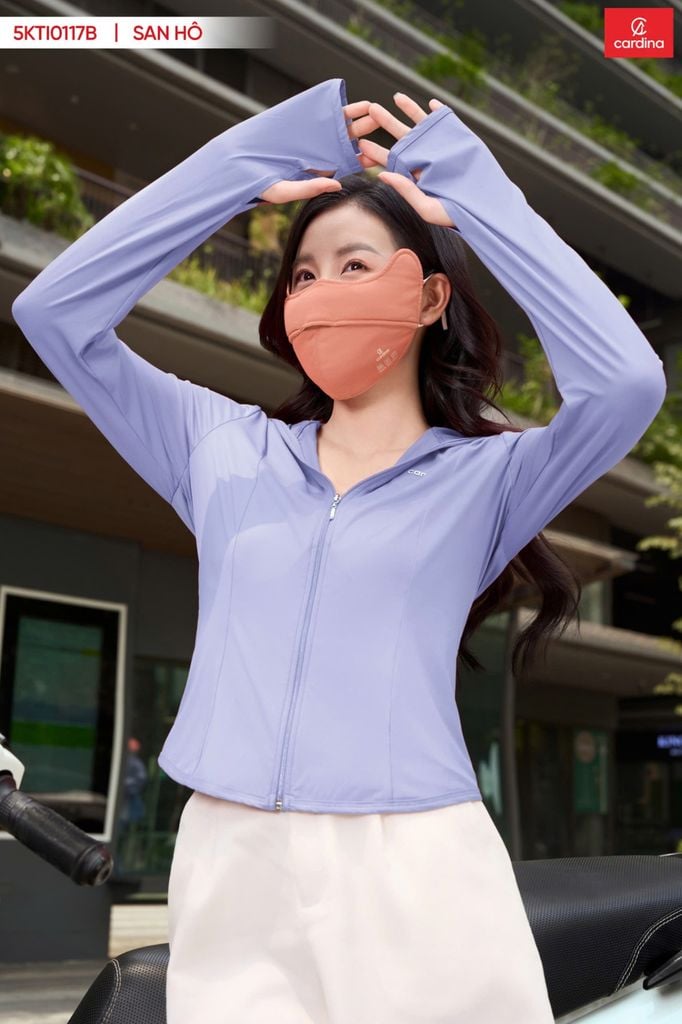  Khẩu trang chống nắng Cardina chất liệu icetext thiết kế tai thỏ ngăn UV lọc không khí 