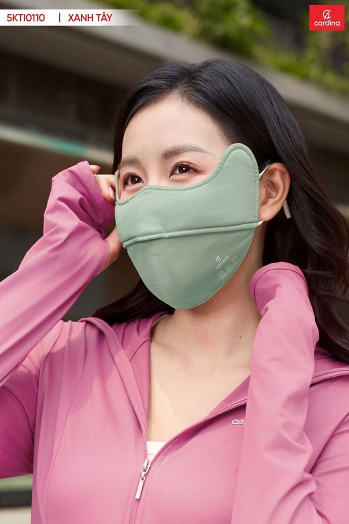  Khẩu trang chống nắng Cardina chất liệu icetext thiết kế tai thỏ ngăn UV lọc không khí 