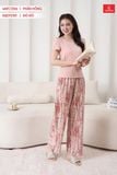  Quần suông lụa Hàn Châu hoạ tiết 