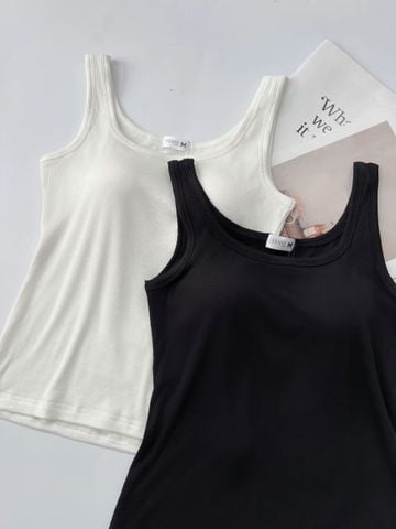 Áo ba lỗ kèm đệm ngực chất tăm hàn co giãn