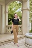  Áo blouse nữ chất liệu tằm Ý tay cộc dập ly 