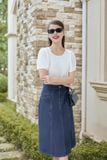  Áo blouse nữ chất liệu tằm Ý tay cộc dập ly 