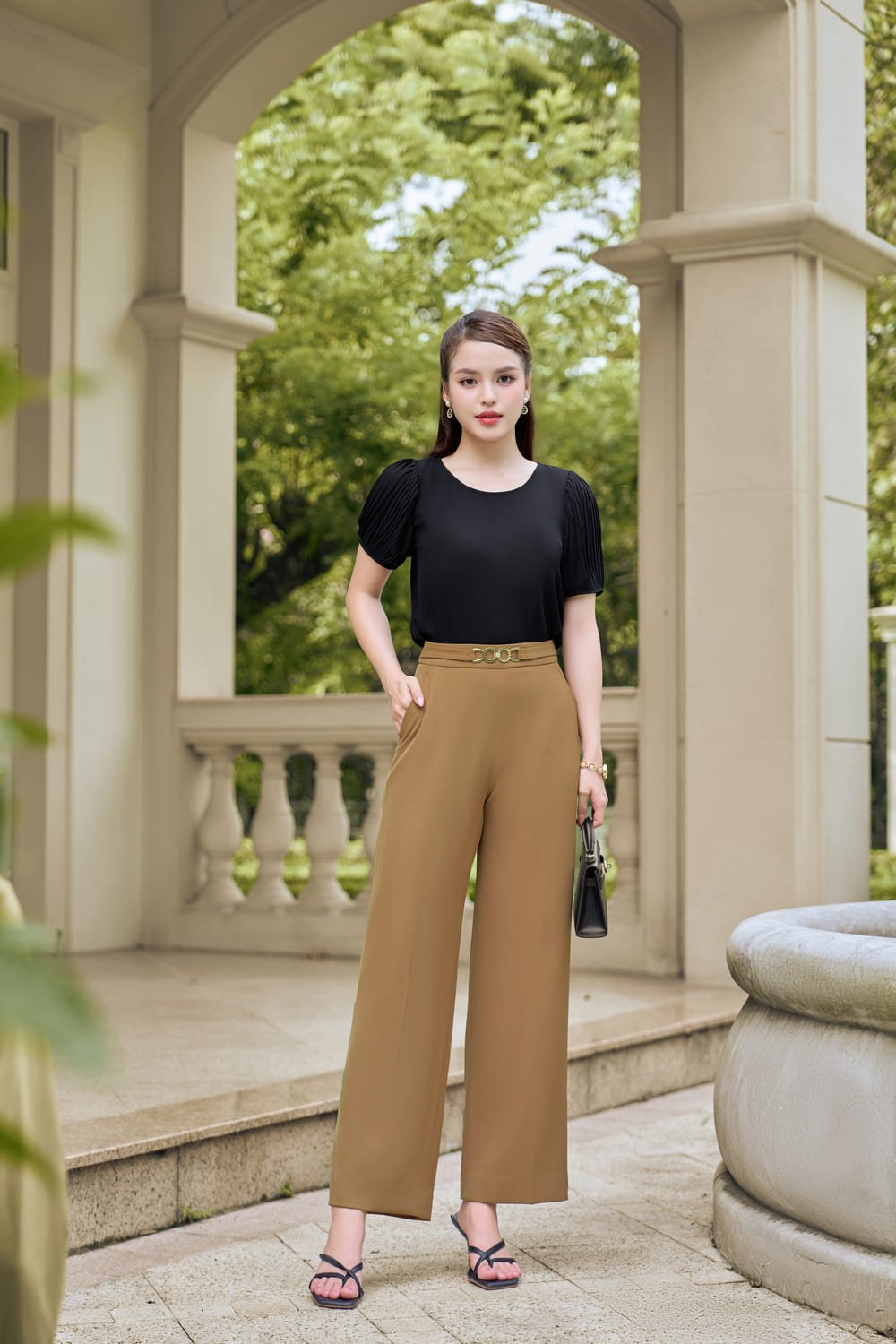 Áo blouse mix quần tây