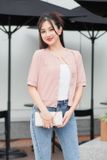  Áo cardigan tay lỡ cổ tròn bo gấu chính hãng Cardina chất cotton tổ ong 