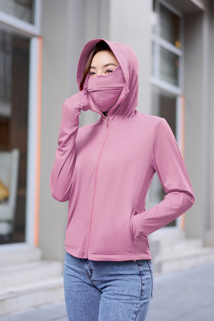  Áo khoác chống nắng dáng ngắn 2 lớp gấu suông chất liệu ice text công nghệ sợi lạnh, UPF50+ 