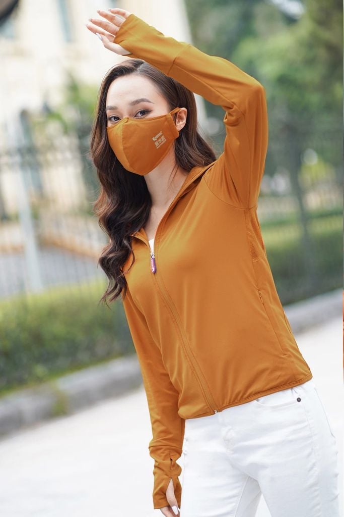  Áo khoác chống nắng nữ ngắn 2 lớp, chất thun lạnh 