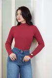  Áo giữ nhiệt nữ dài tay chất liệu len tăm cổ cao 5,5cm 