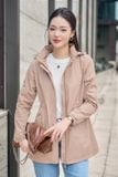  Áo jacket chất liệu gió tráng nhựa 50D dáng dài có rút eo linh hoạt 