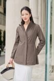  Áo jacket chất liệu gió tráng nhựa 50D dáng dài có rút eo linh hoạt 