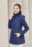  Áo jacket chất liệu gió tráng nhựa 50D dáng dài có rút eo linh hoạt 