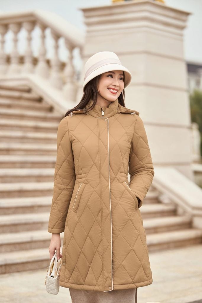  Áo phao nữ dáng dài Snow công nghệ chần bông tấm siêu nhẹ, siêu giữ ấm 