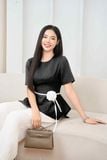  Áo kiểu nữ Cardina dòng Younger vải tuyết si kê thiết kế Peplum kèm dây đai 