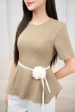  Áo kiểu nữ Cardina dòng Younger vải tuyết si kê thiết kế Peplum kèm dây đai 
