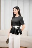  Áo kiểu nữ Cardina dòng Younger vải tuyết si kê thiết kế Peplum kèm dây đai 