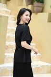  Áo kiểu nữ Cardina dòng Younger vải chéo Nhật thiết kế kí giả tay cộc cúc đôi 