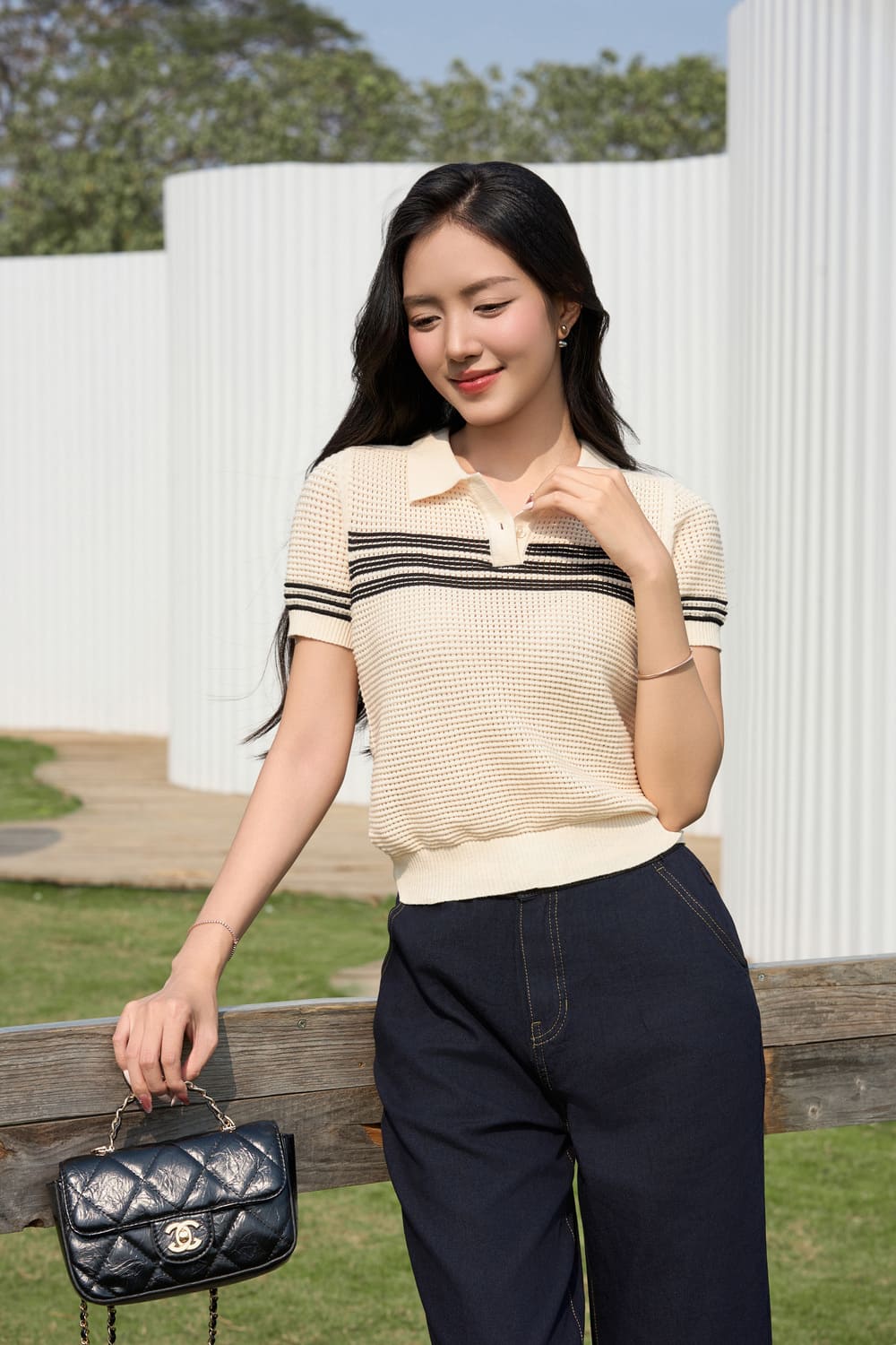 cách phối quần baggy cho người lùn