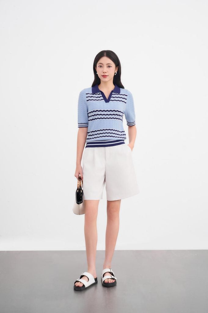  Áo Polo mongtoghi kiểu dáng cổ polo phối kẻ trẻ trung 