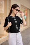  Áo mongtogi cổ tròn phối viền thiết kế trẻ trung, mới lạ 
