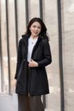  Áo parka nữ dáng dài Smile lót lông chất gió tráng Poly 50D chống nước 