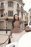  Áo parka nữ dáng ngắn Catchy lót lông ấm áp, vải gió tráng Poly 50D chống nước 