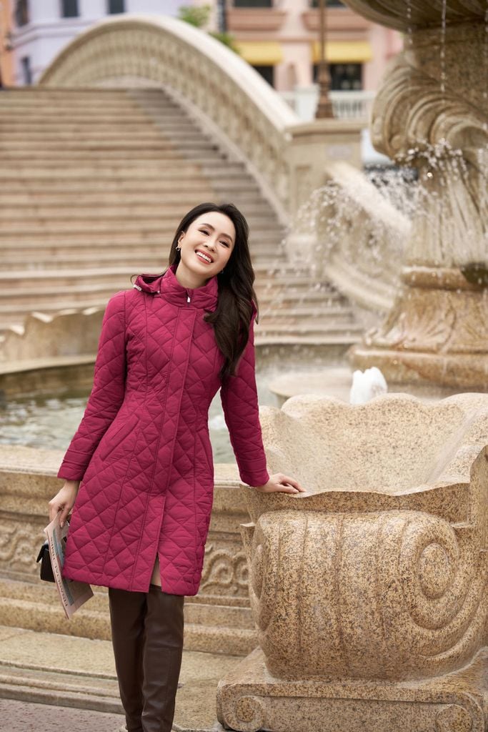  Áo phao dài nữ dáng dài chần trám siêu nhẹ Grace 