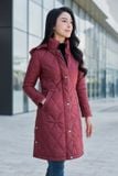  Áo khoác phao nữ dáng dài xẻ sườn cấu trúc lõi bông siêu nhẹ Nhật Bản 