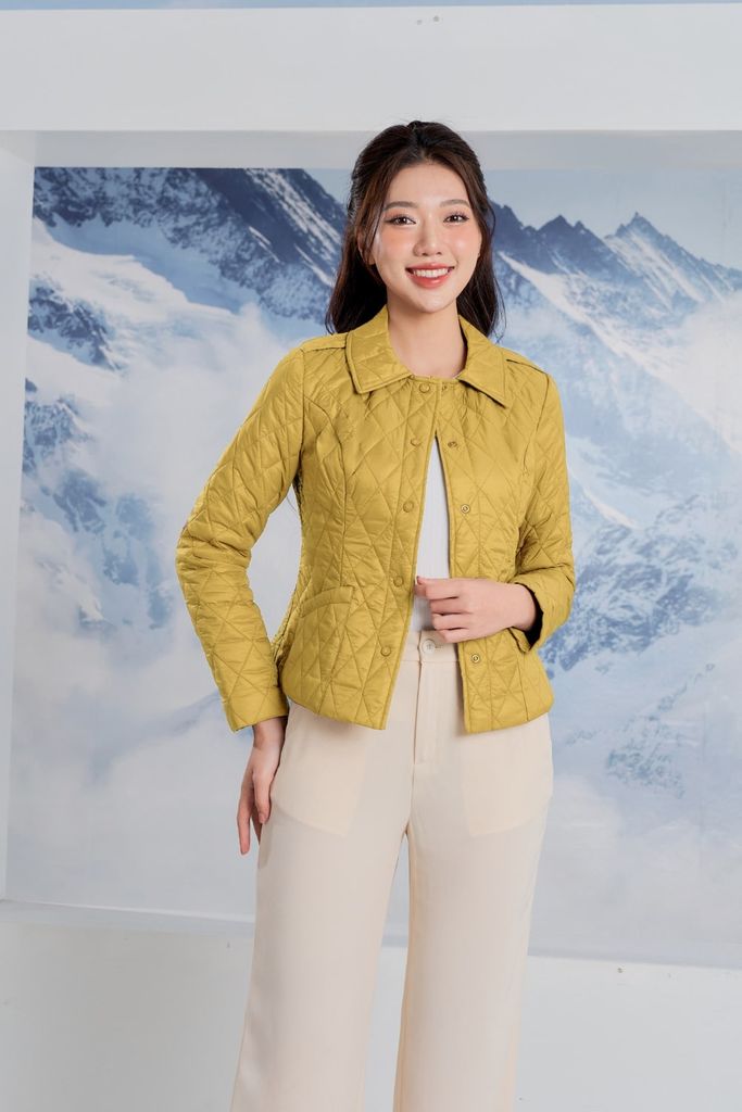  Áo phao nữ chần trám dáng cổ đức form ngắn, cản gió và giữ ấm tuyệt đối 