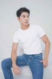  Áo thun nam Cardina dòng basic vải cotton dáng cổ tròn màu trắng trơn 