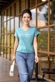  Áo phông nữ cổ tim tay liền chất cotton co giãn 4 chiều 