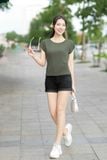  Áo Thun Nữ Cardina Vải Thun Tăm Cổ Tròn Vai Chờm 