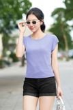  Áo Thun Nữ Cardina Vải Thun Tăm Cổ Tròn Vai Chờm 