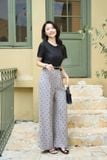  Áo kiểu ren nữ Cardina dòng Younger vải ren thiết kế ngắn tay cổ tròn 