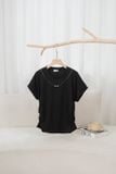  Áo phông nữ chất liệu cotton vai chờm đính dây kim loại 