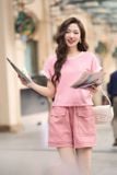  Áo phông nữ chất liệu cotton tay liền có phối 