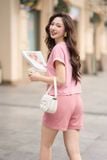  Áo phông nữ chất liệu cotton tay liền có phối 