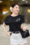  Áo phông nữ chất liệu cotton dáng tay liền rút gấu in hoa 