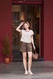  Áo phông nữ chất liệu cotton tay liền có phối 