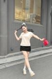  Áo phông nữ chất cotton bo viền đính tag nơ 