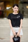  Áo phông nữ chất liệu cotton dáng tay liền rút gấu in hoa 