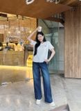  Áo phông nữ chất liệu cotton dáng cổ tròn thêu ngực 