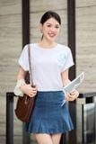  Áo phông nữ chất liệu cotton dáng tay liền rút gấu in hoa 