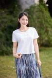  Áo phông nữ chất cotton cổ tròn thêu cỏ bốn lá An lành 
