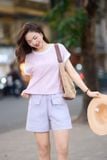  Áo phông nữ chất liệu cotton tay liền có phối 