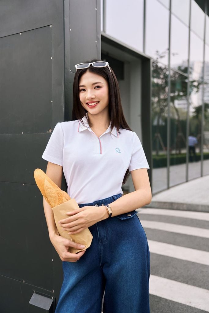  Áo Polo nữ An nhiên chất thun tici mềm mại phối cổ kẻ 