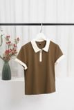  Áo polo nữ cổ khóa phối màu chất cotton mềm mát 