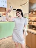  Áo polo nữ cổ khóa thêu ngực cotton cao cấp 
