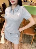 Áo polo nữ cổ khóa thêu ngực cotton cao cấp 