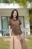  Áo thun POLO an lành nữ chất cotton thoáng mát giữ form, thấm hút mồ hôi tốt 