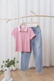 Áo polo nữ cổ khóa phối màu chất cotton mềm mát 